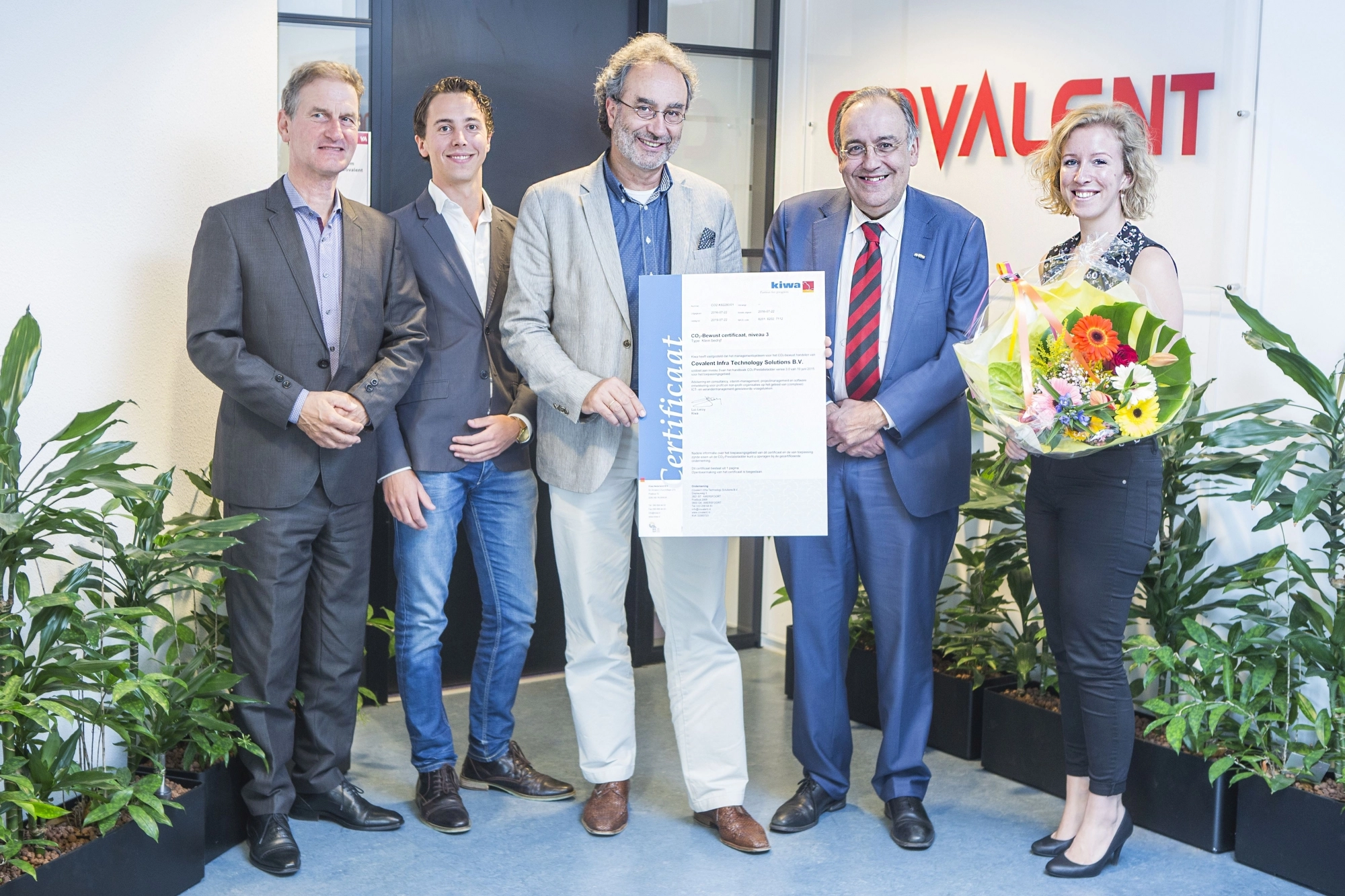 750ste certificaat voor de CO₂-Prestatieladder uitgereikt aan Covalent