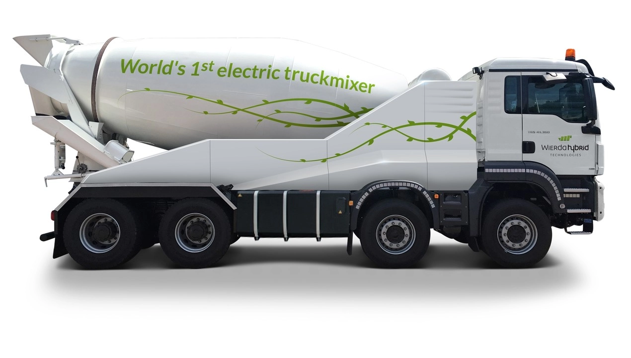 Een volledig elektrische betonmixer als breekijzer